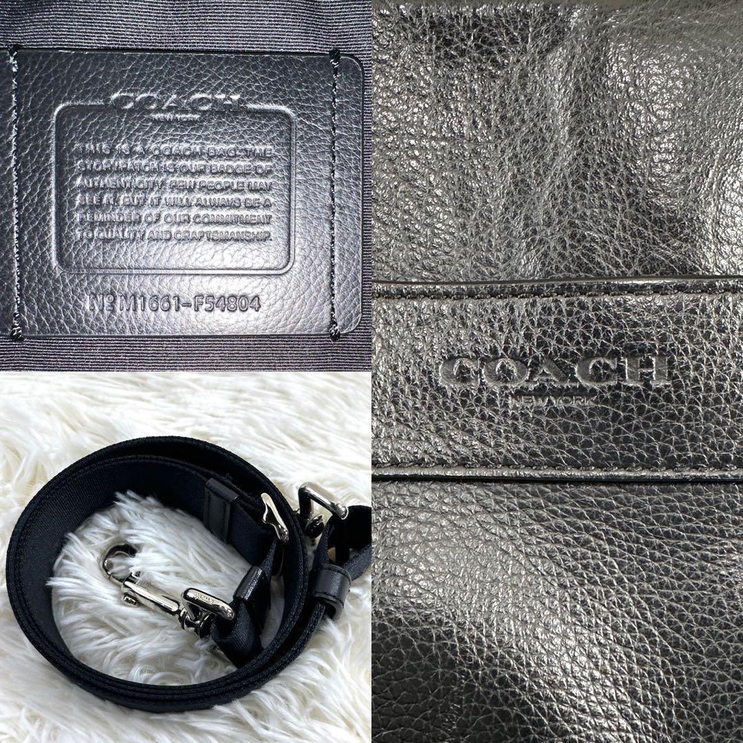 【美品】コーチ 54804 2way ブリーフケース レザー 手提げ 黒 A4可