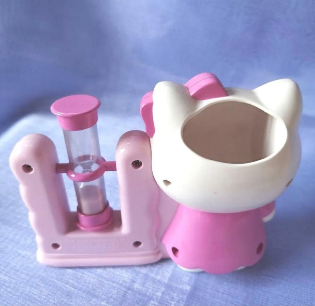 平成レトロ ハローキティ 砂時計 付き ハブラシスタンド　ペンスタンド