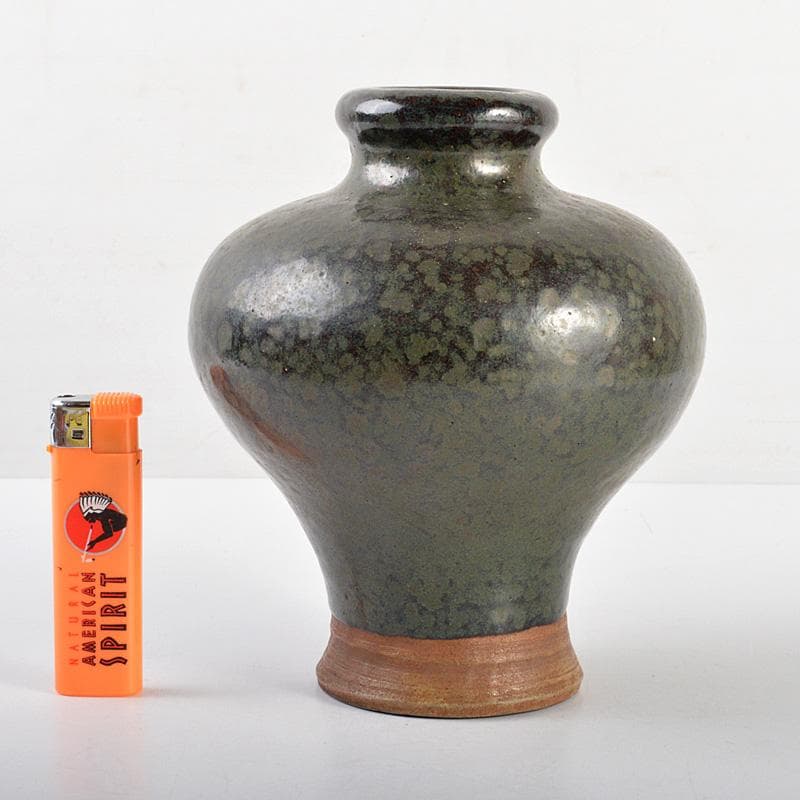 中国　油滴天目釉　壷　梅瓶　時代箱　M　R5663C