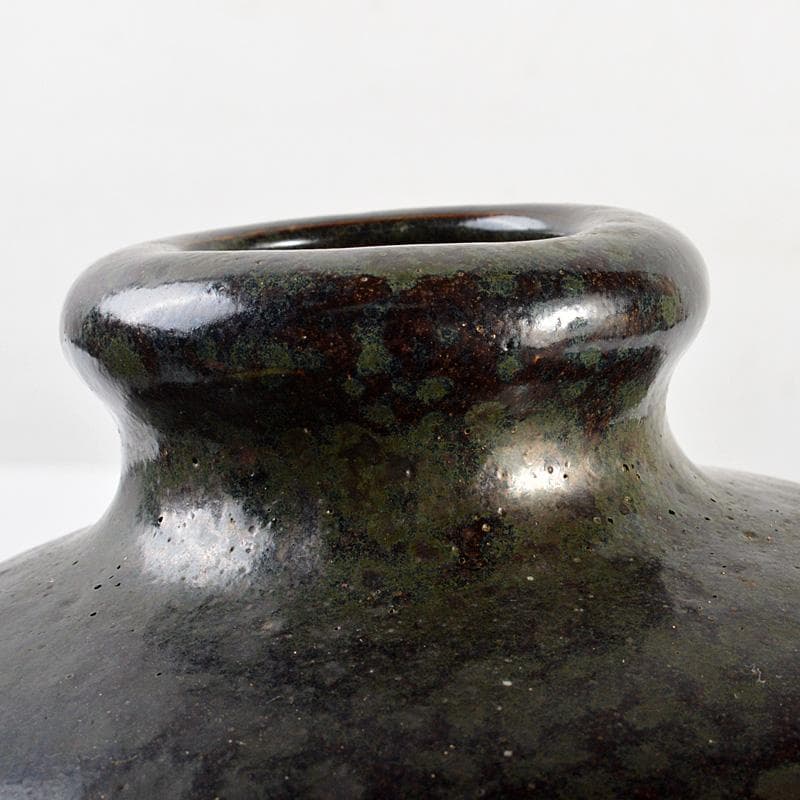 中国　油滴天目釉　壷　梅瓶　時代箱　M　R5663C