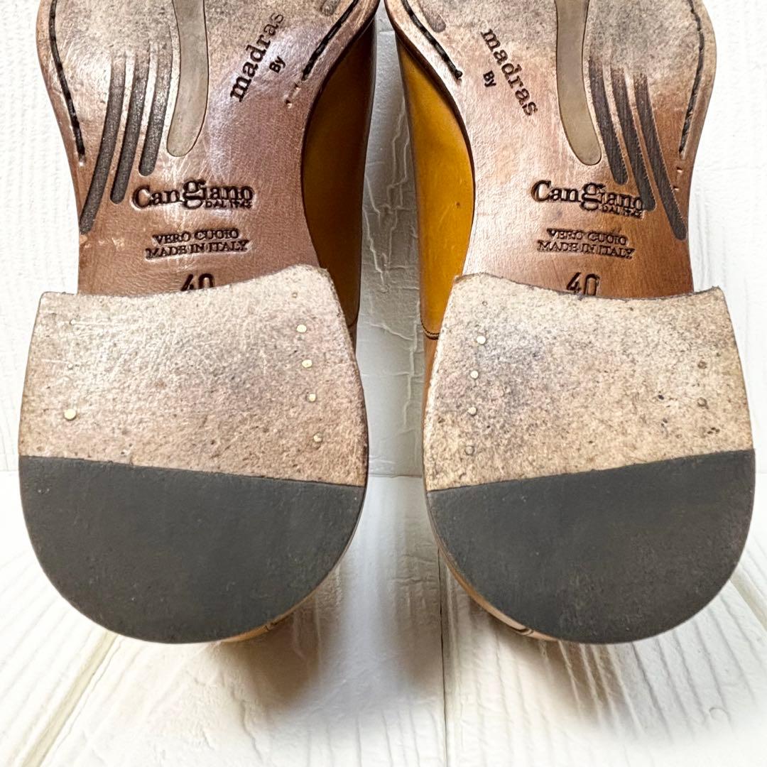 美品　マドラス カンジャーノ イタリア製革靴40ストレートチップ
