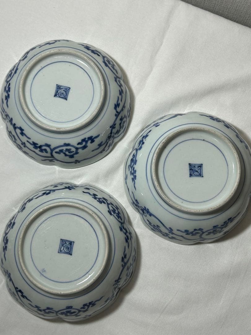 古伊万里染付なます皿 江戸時代　3枚無傷