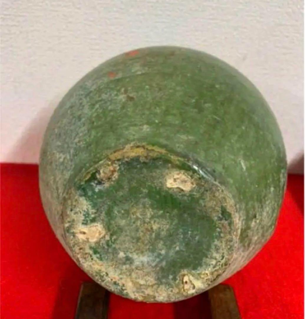 古美術　中国 漢時代緑釉壺 古陶器Y03