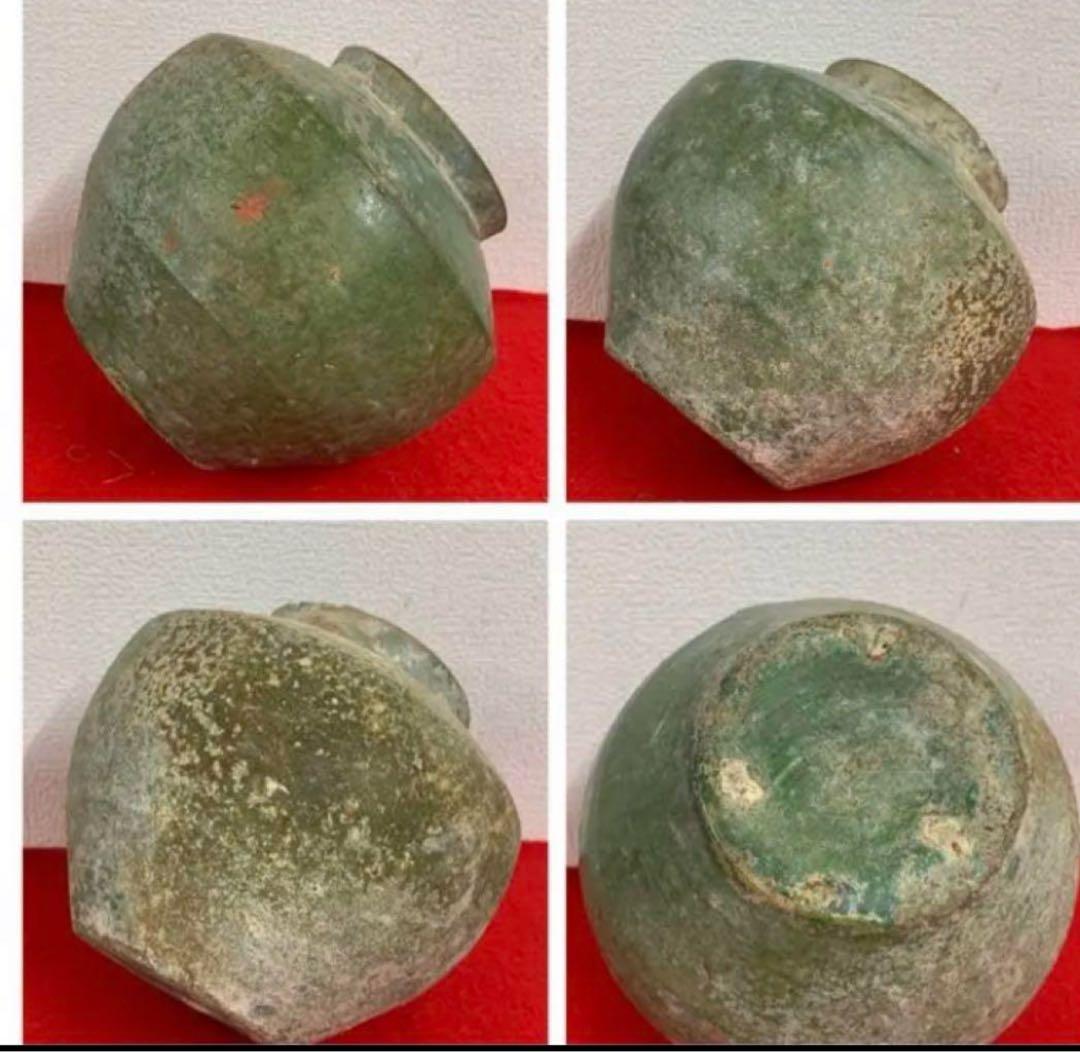 古美術　中国 漢時代緑釉壺 古陶器Y03