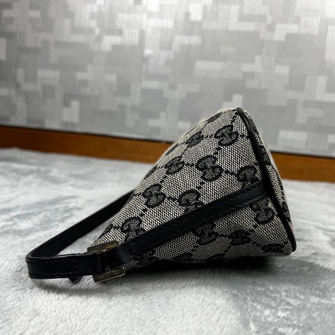 美品 Gucci グッチ アクセサリーポーチ GG グレー ブラック 黒