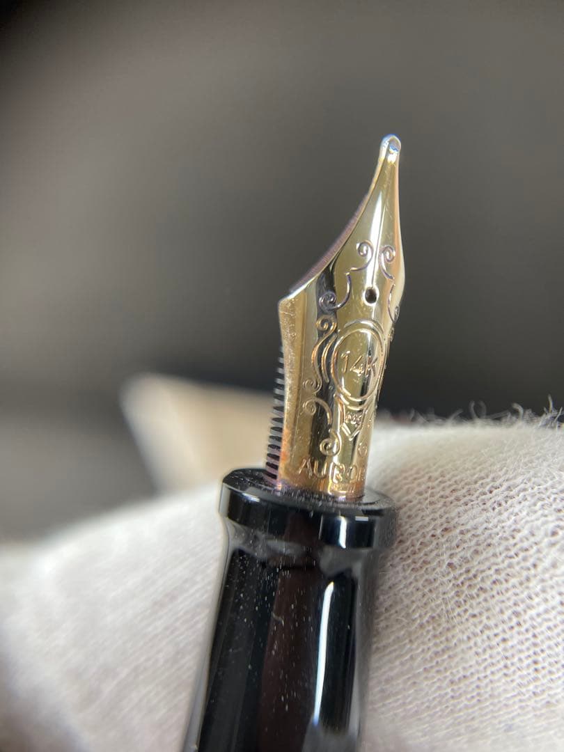 AURORA 赤 万年筆 14K