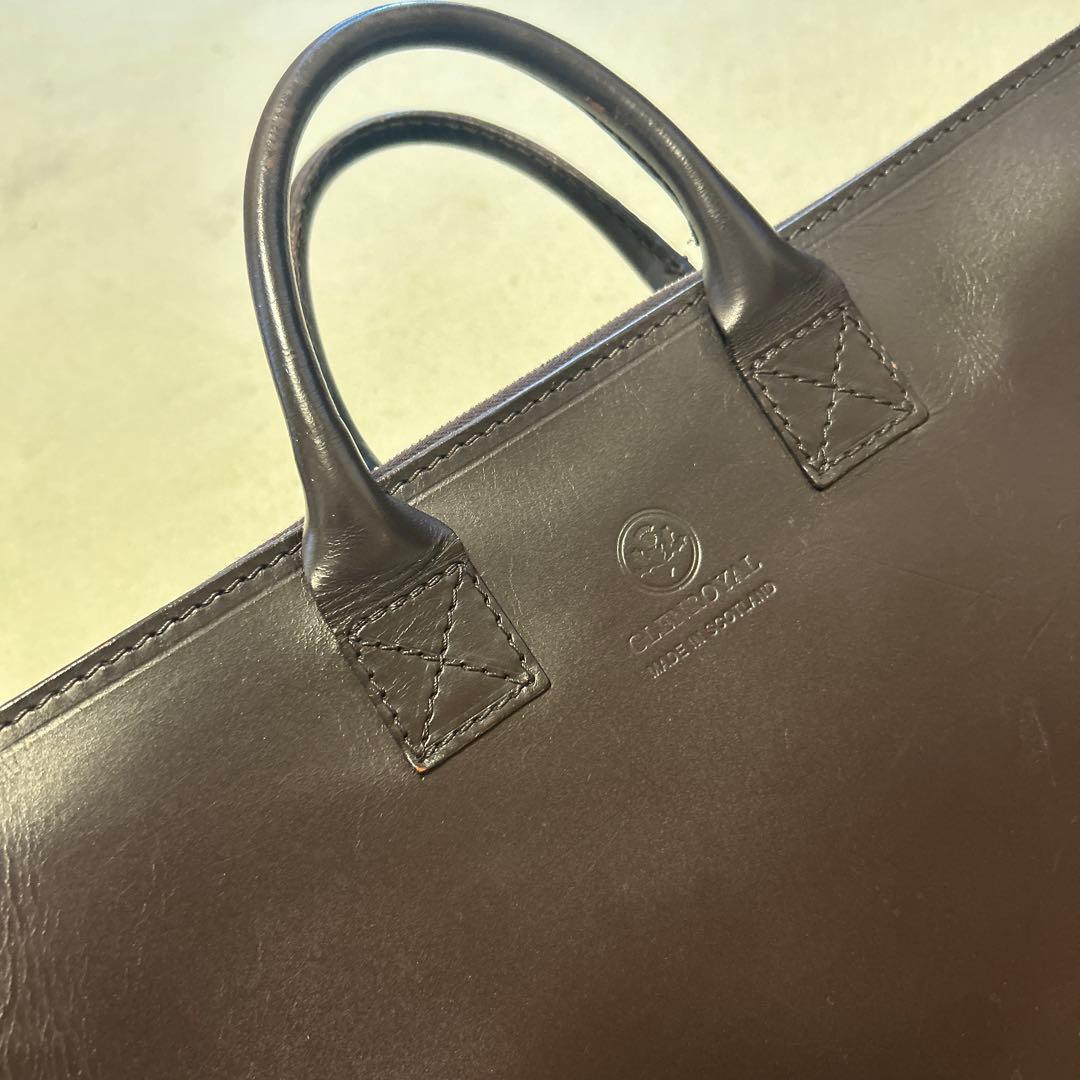 GLEN ダークブラウン レザー ビジネスバッグ