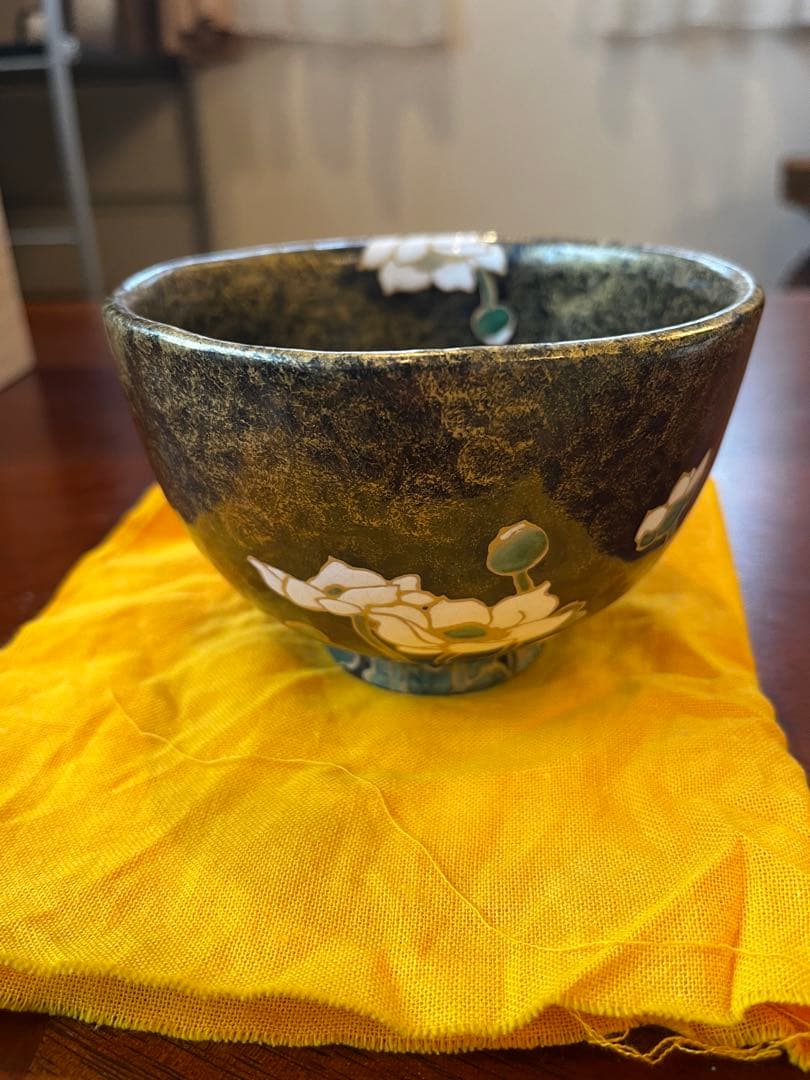 抹茶茶碗　乾山写し　秋海棠　浅野紫仙作（山崎窯）