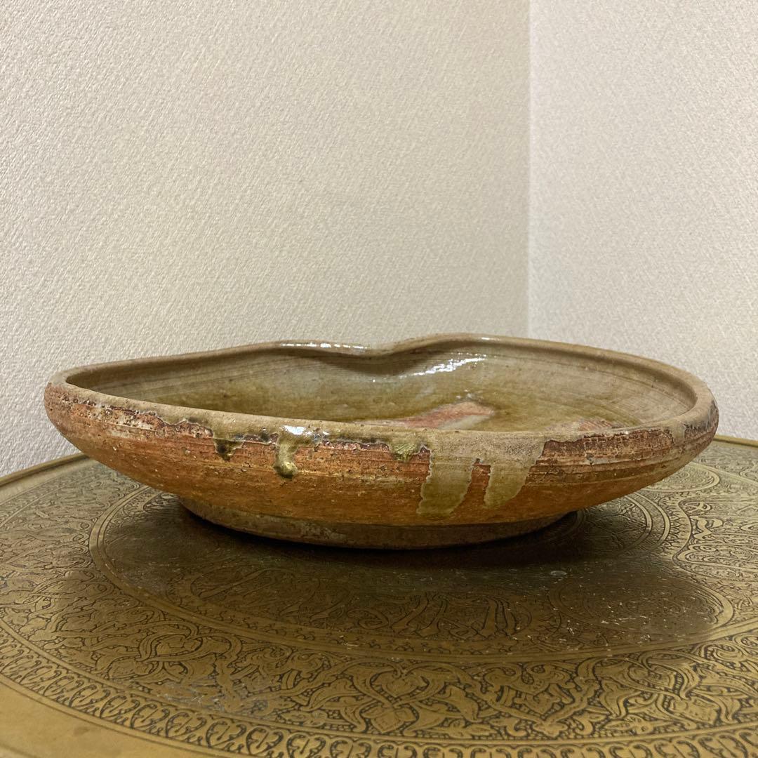 時代　大鉢　盛鉢　大皿　飾り皿〈検 信楽焼　古瀬戸　伊賀　織部　唐津　萩