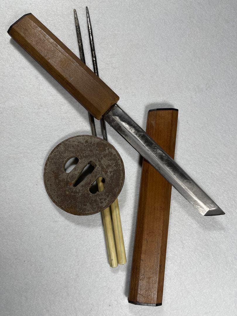 模造刀 鍔 火簪 三点セット置物