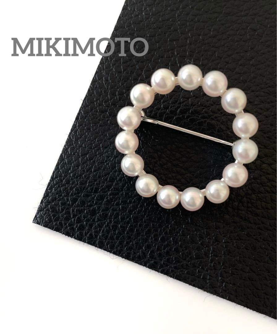 美品 MIKIMOTO ミキモト サークル パールブローチ アコヤ 真珠