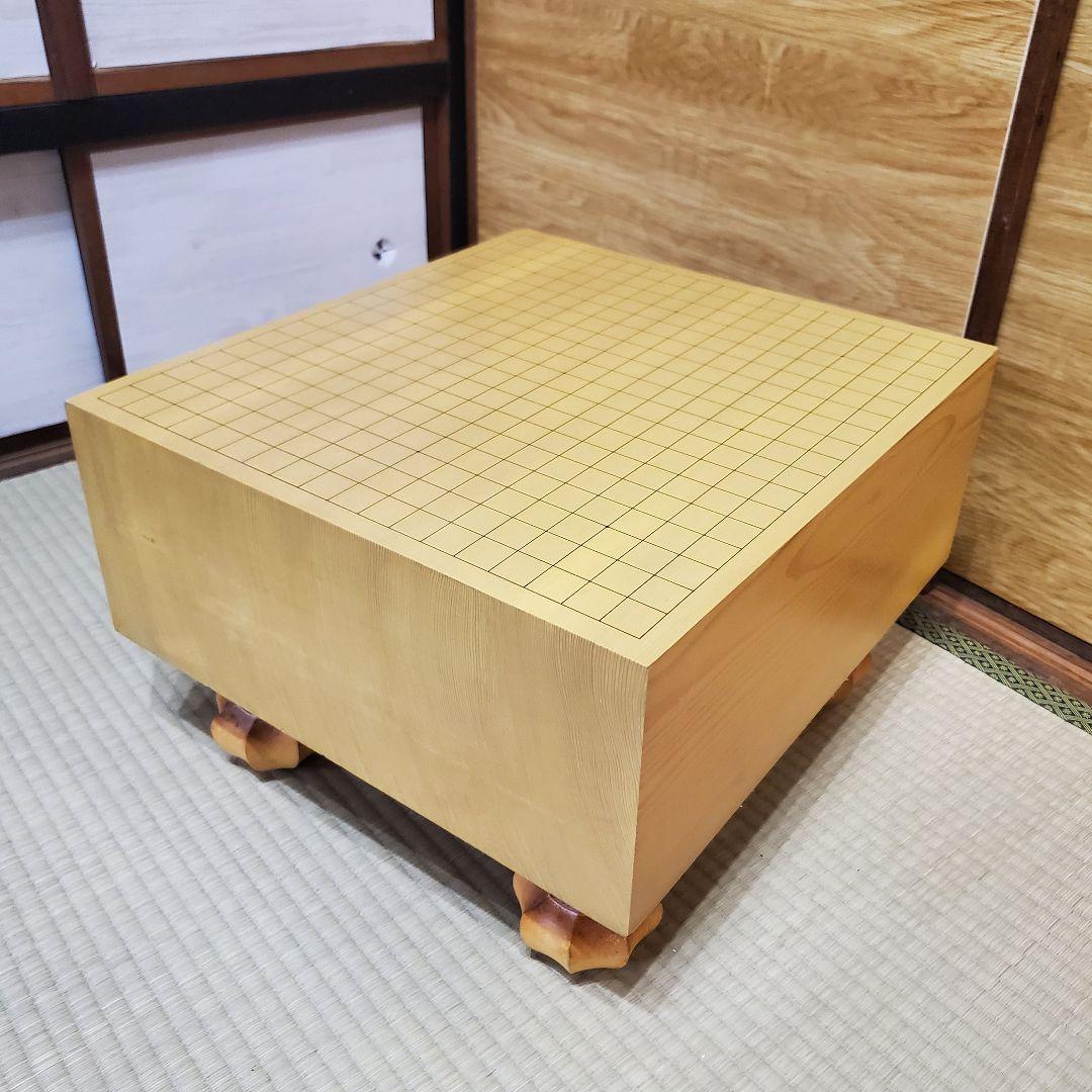 【状態良好】碁盤 脚付き へそあり 無垢盤 5寸8部 高級囲碁盤
