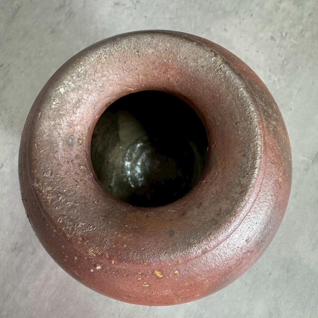 【備前焼】清水千代市 作 丹波花瓶 共箱付き 信楽焼風 花器 一点物