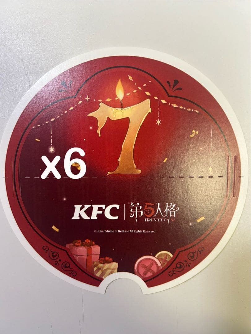 第五人格×KFC中国限定缶バッジクリアカード台座13点紙袋3点　バケツのフタ6点