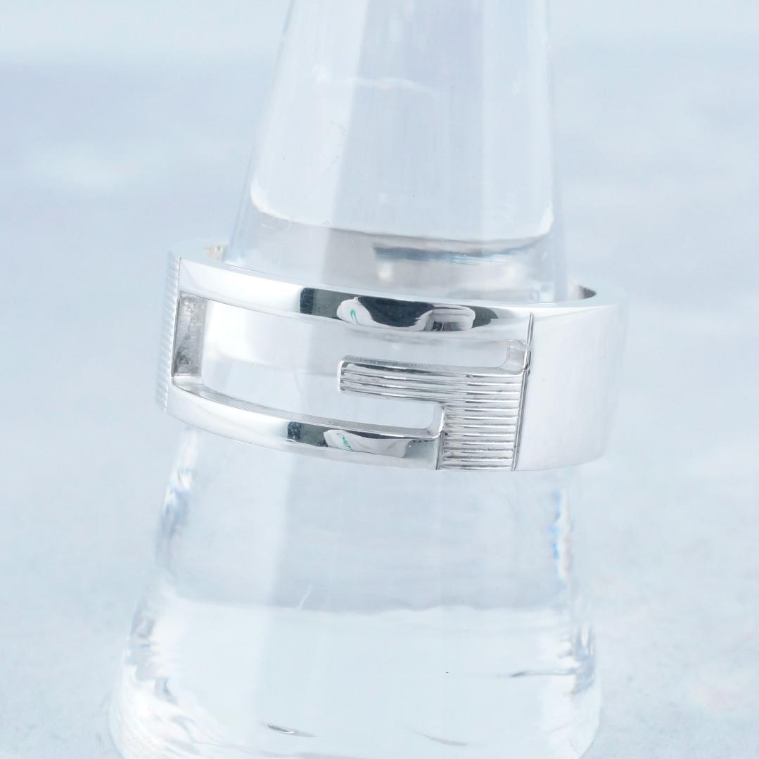 新品仕上 グッチ ブランデッドG カットアウト リング　23号