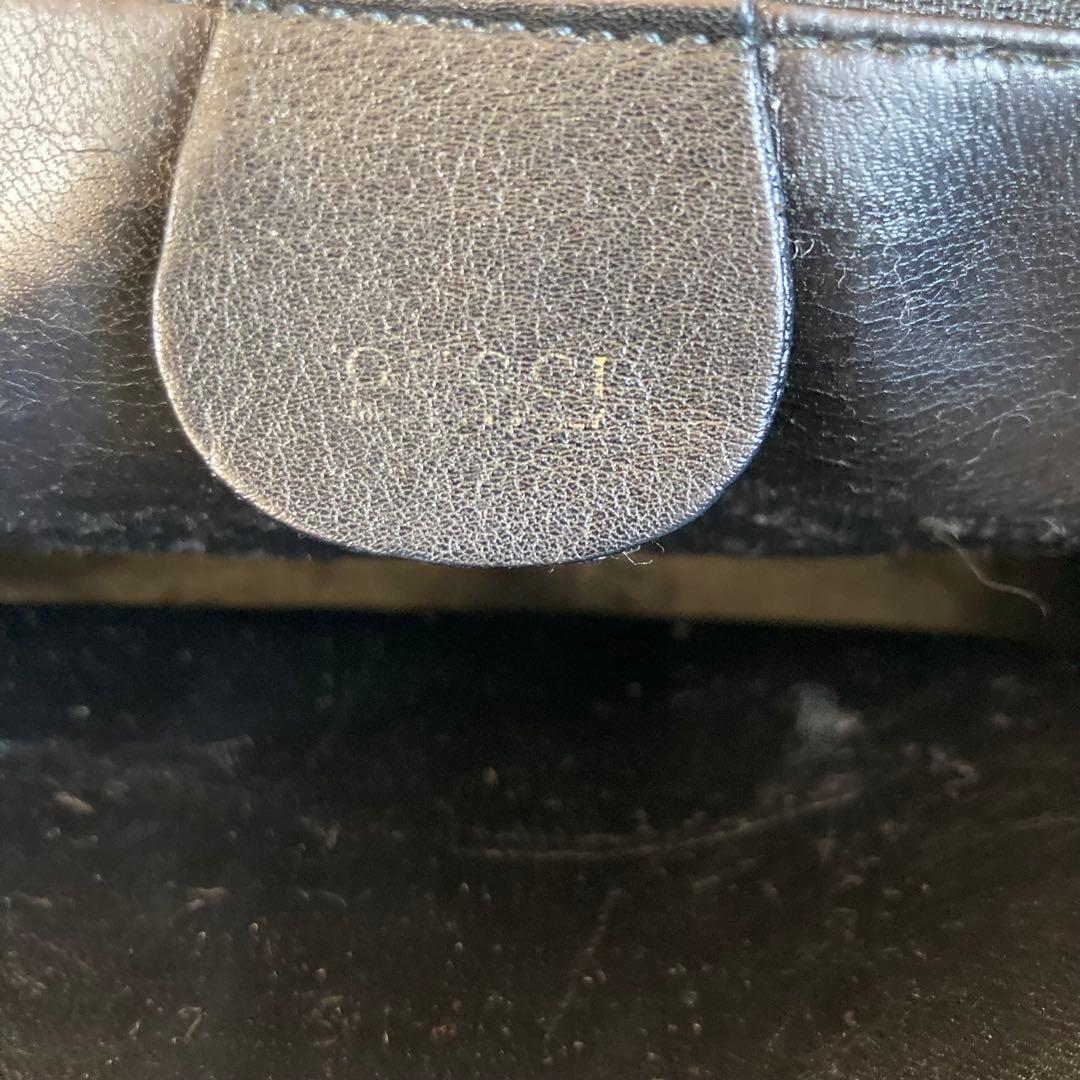 GUCCIバンブーハンドル 黒レザーハンドバッグ