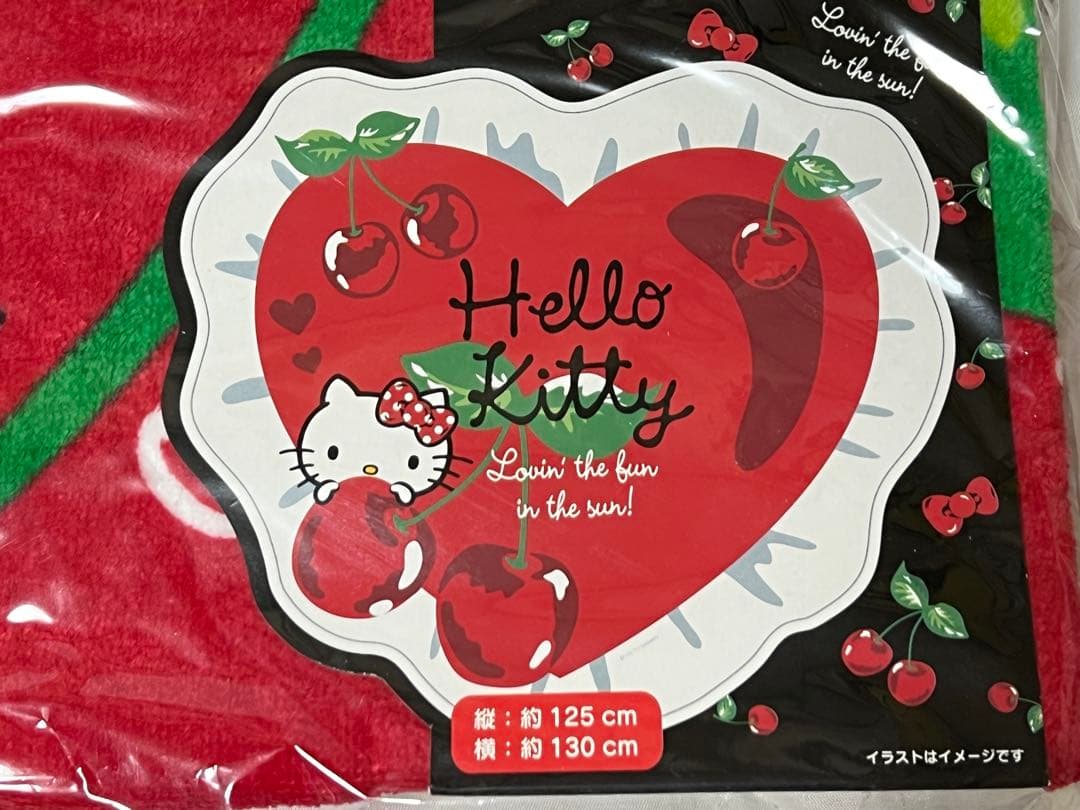 ハローキティ 大判ビーチタオル ダイカット マルチカバー ブランケット