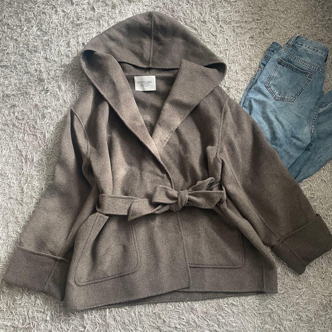 23AW 美品 サニーレーベル ジャケット ウールリバーフードミディコート