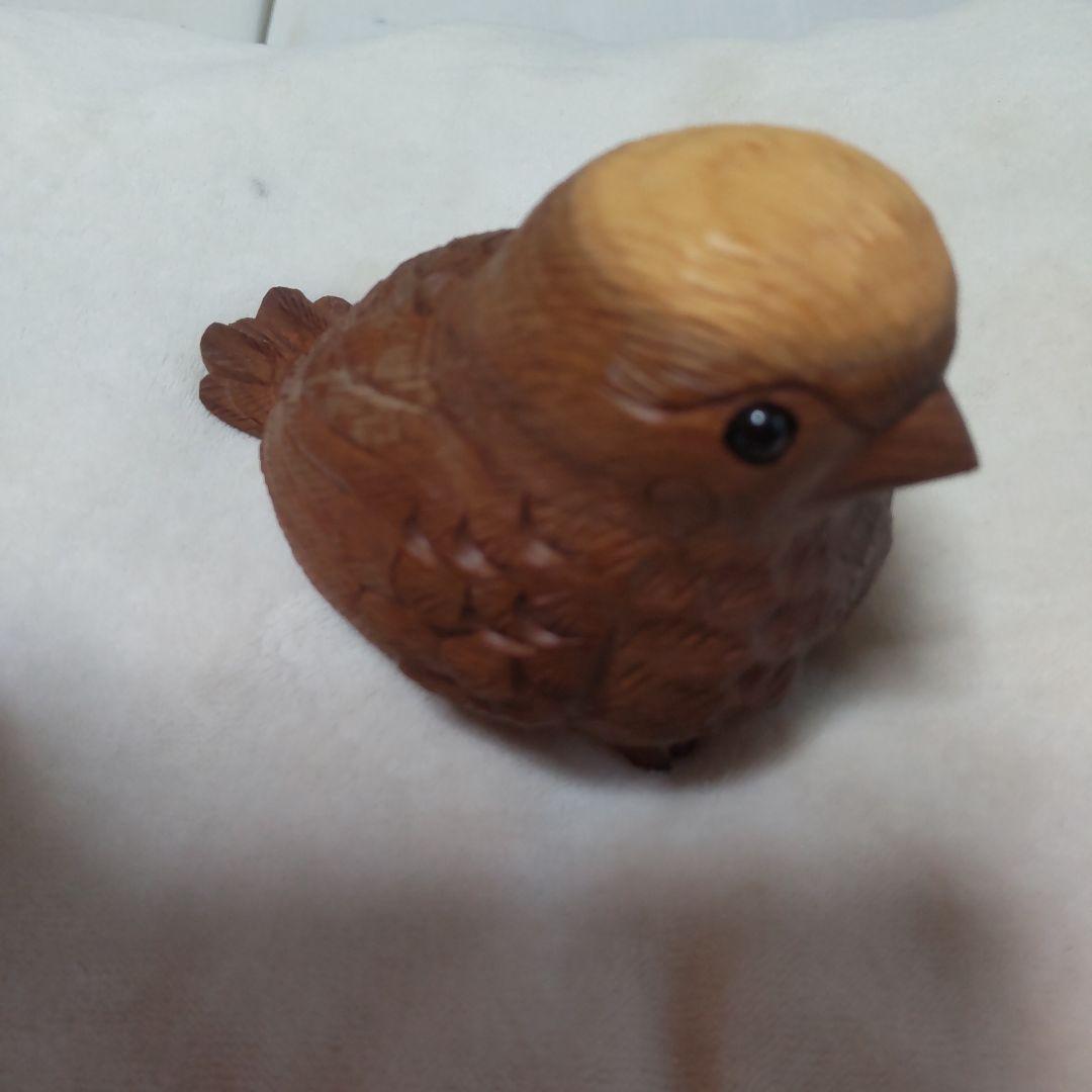 1./18セール木彫り 谷口彫刻 雀