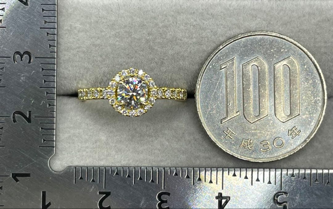 JL130★最高級 ダイヤモンド 0.656ct k18 リング ソ付