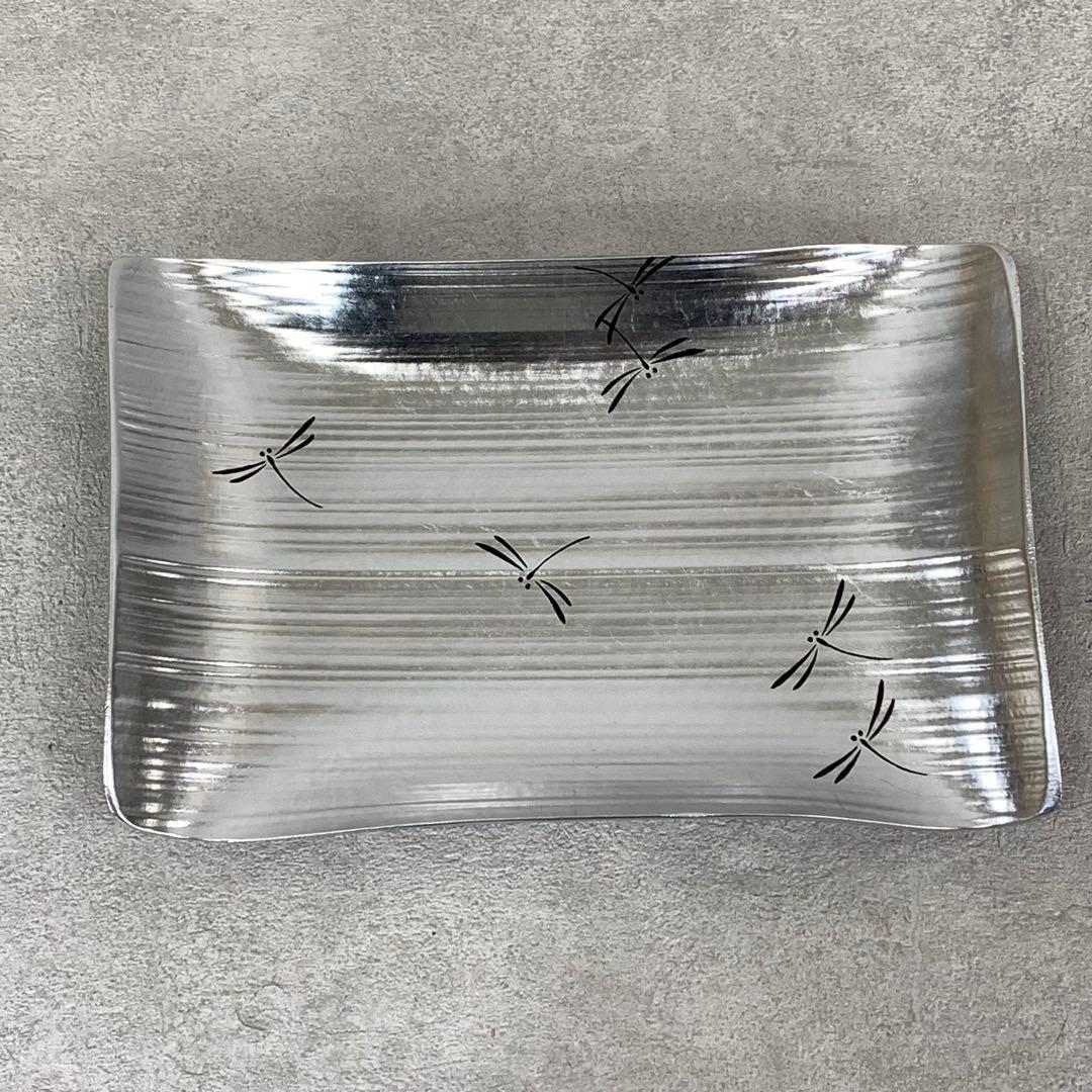 菓子器 平安 象彦 瑞雲 蜻蛉 銀箔 共箱 とんぼ 皿