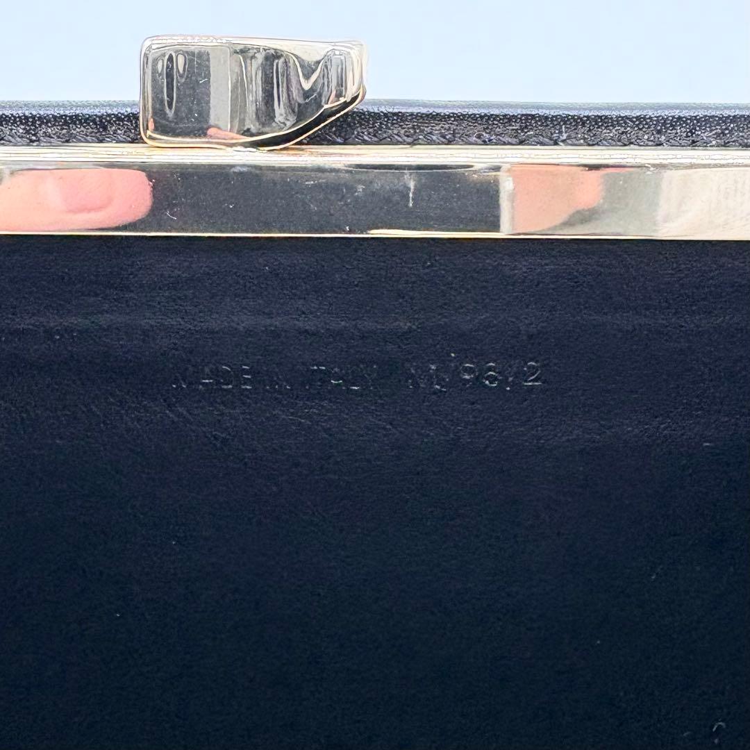 極美品✨セリーヌ マカダム がま口 財布 ポーチ PVC レザー ブラック 希少