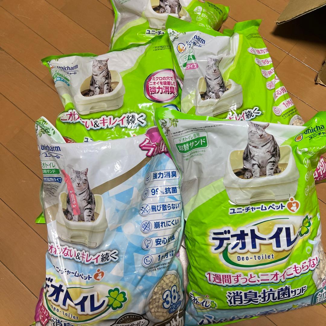 デオトイレ 猫砂 鉱物タイプ 8袋 セット 3.8ℓ×7 4ℓ×1
