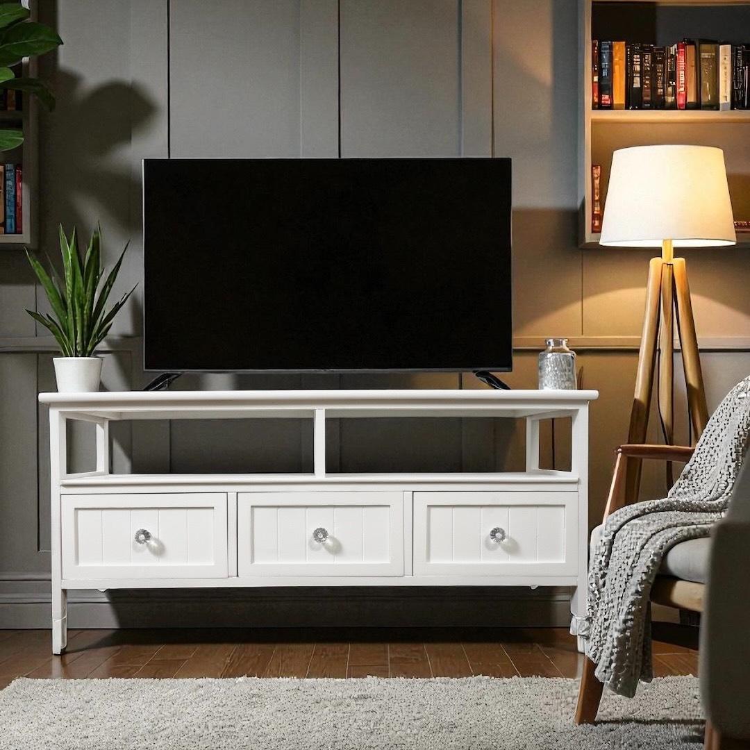 フォロー割【新品】フェミニン　テレビ台　クリスタル調ハンドル アウトレット