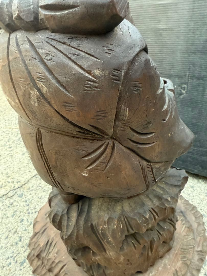 七福神 木製 惠比寿 大黒天 清光 笑顔の人物像 魚付き