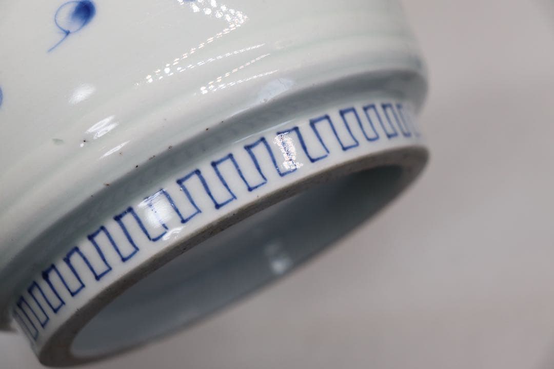 江戸　伊万里　染付　龍紋鉢　送料込み1226