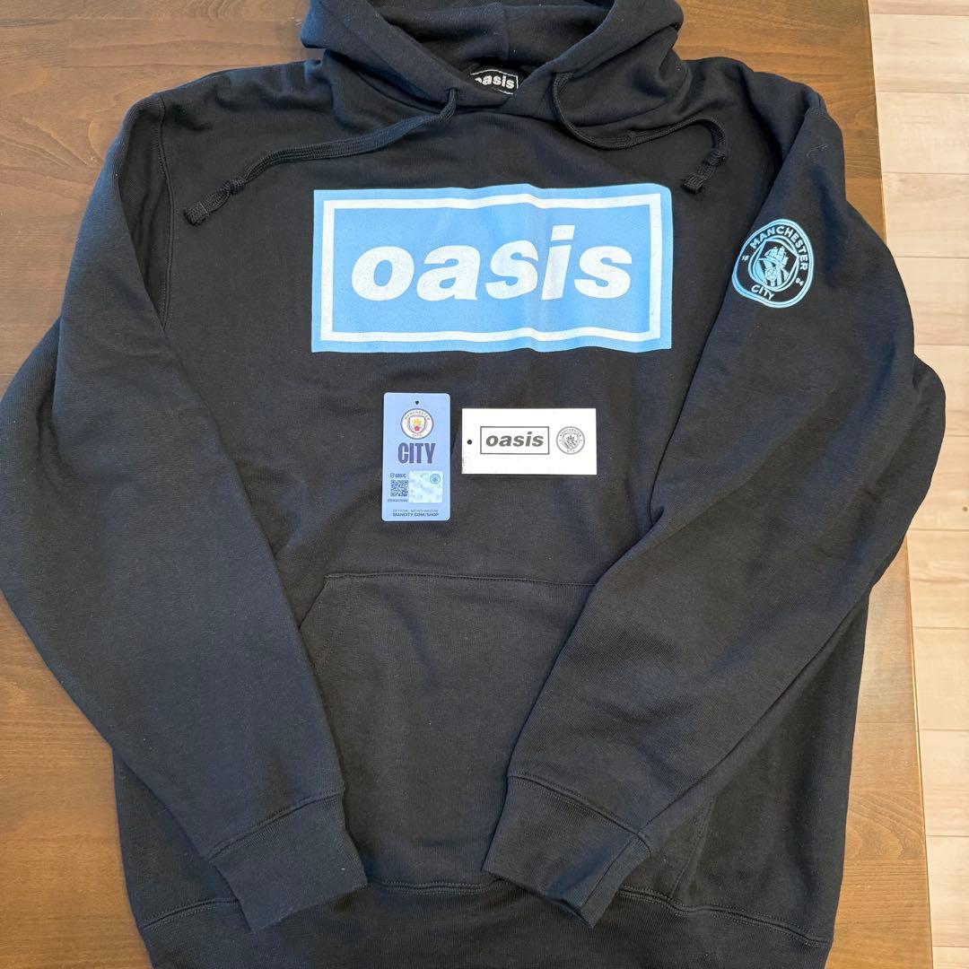 oasis x マンチェスターシティ コラボフーディXL 着用一回