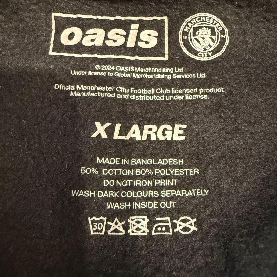 oasis x マンチェスターシティ コラボフーディXL 着用一回
