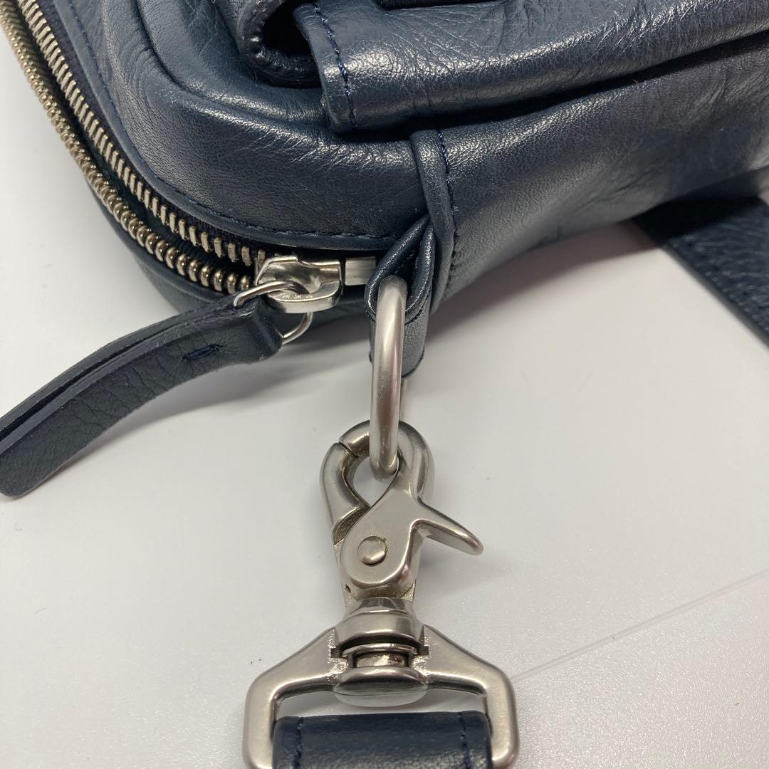 PORTER ネイビー レザー ショルダーバッグ