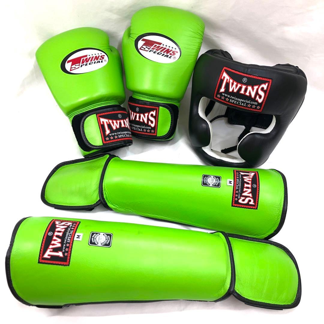 TWINS ツインズ グローブ レッグガード ヘッドギア セット グリーン