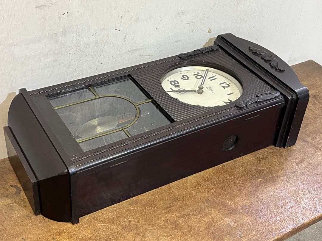 「希少」昭和レトロ Meijiゼンマイ時計 オキュパイドジャパン 掛時計 古時計