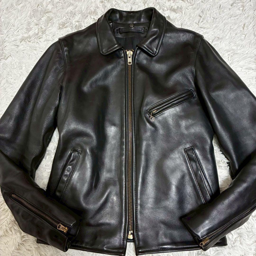 vanson レザージャケット エンフィールド　USA製　黒 ゴールド金具　34
