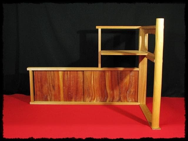 希少！ 板引戸腰 台目棚 屋久杉 赤杉 自在棚 大棚 茶道具 棚物 f265