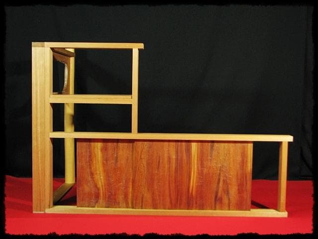 希少！ 板引戸腰 台目棚 屋久杉 赤杉 自在棚 大棚 茶道具 棚物 f265