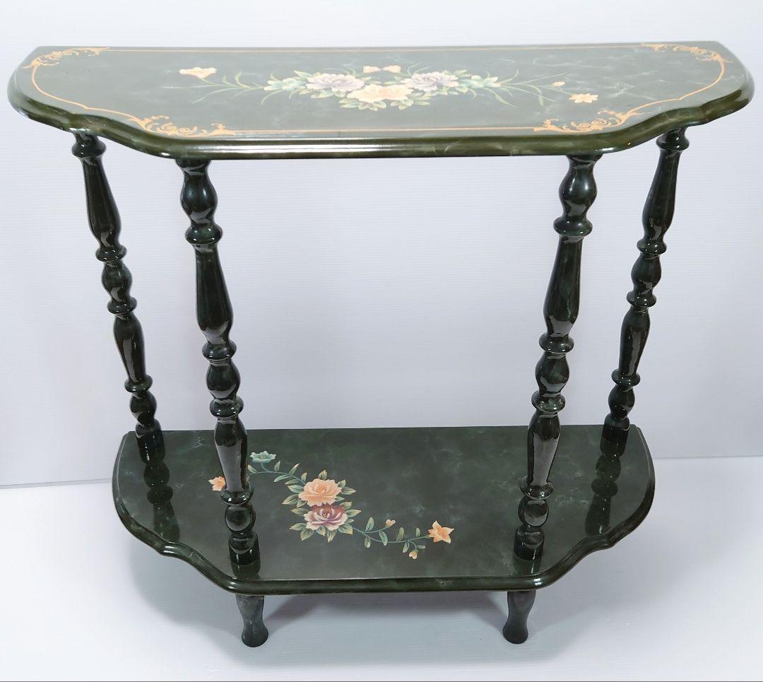 花柄コンソール テーブル 台 アンティーク家具【美品】