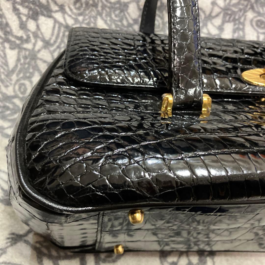 JRA認定 クロコダイル大バッグ 美品 鰐皮