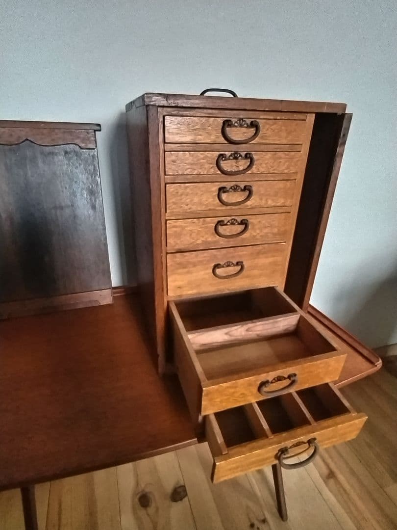 オカモチ木製引き出し式タンス 7段