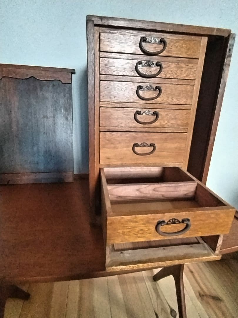 オカモチ木製引き出し式タンス 7段