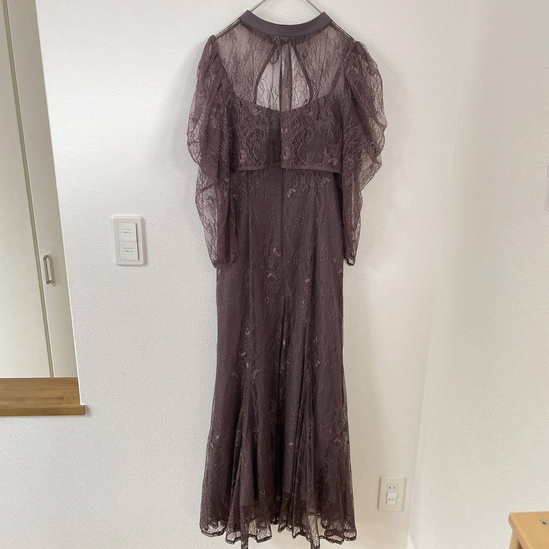 【美品】Dorry Doll ボレロレイヤーレースドレス　チャコールグレー