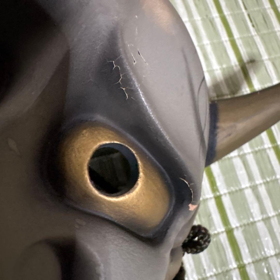 お面　能面　般若　鬼　はんにゃ　静岳作　伝統工芸　神楽面　壁掛け　置物　角