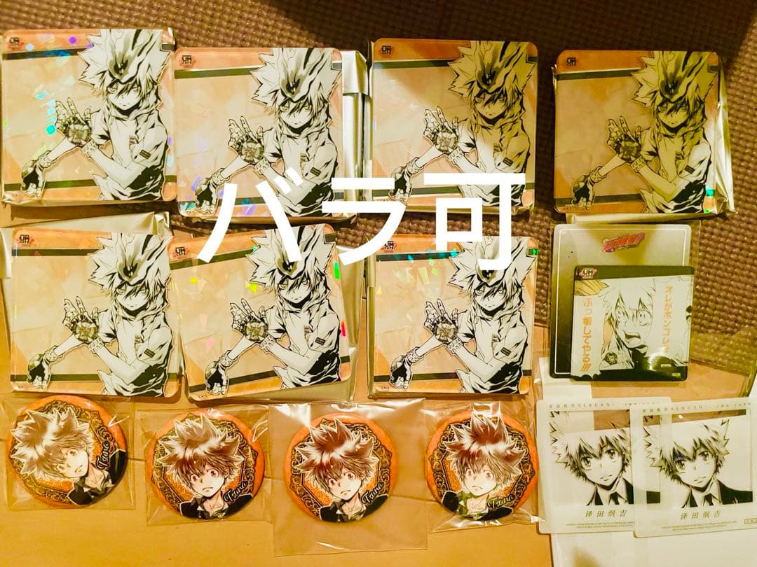 家庭教師ヒットマンREBORN 沢田綱吉　缶バッジ　 アクリルコースター