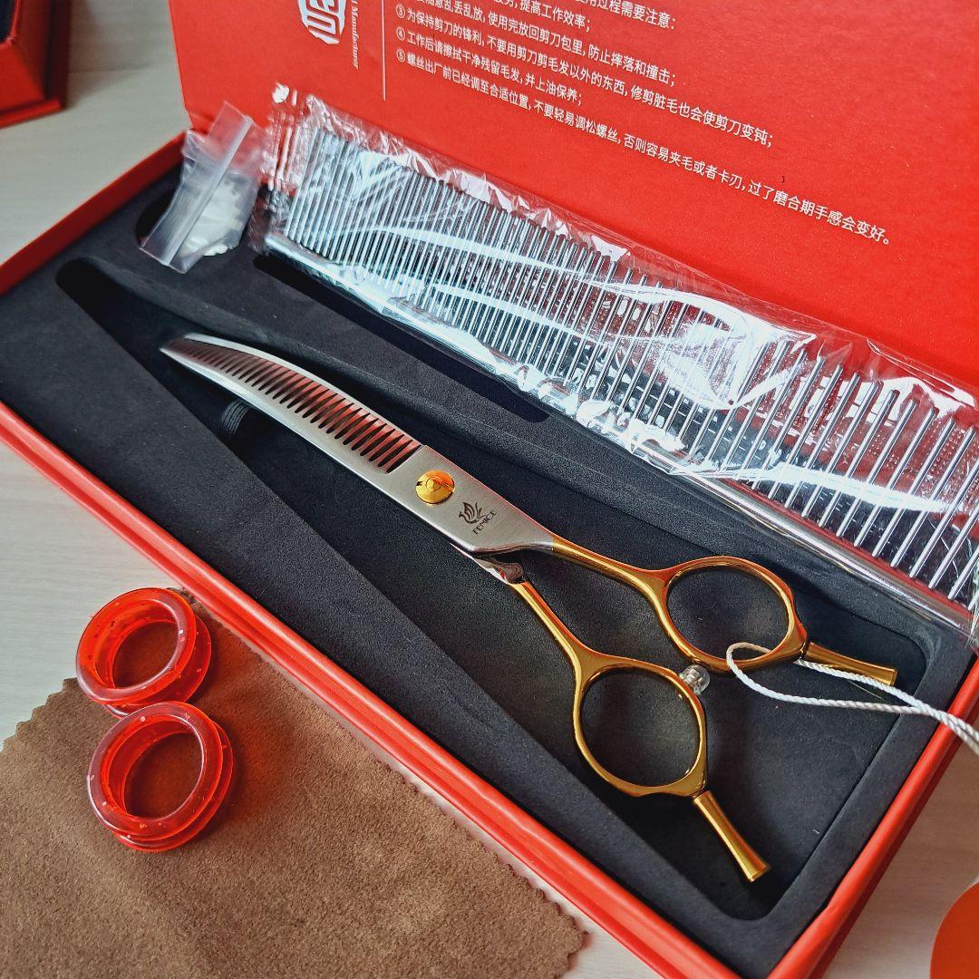 新品★フェニーチェ 7in カーブセニングシザー★トリミングシザー