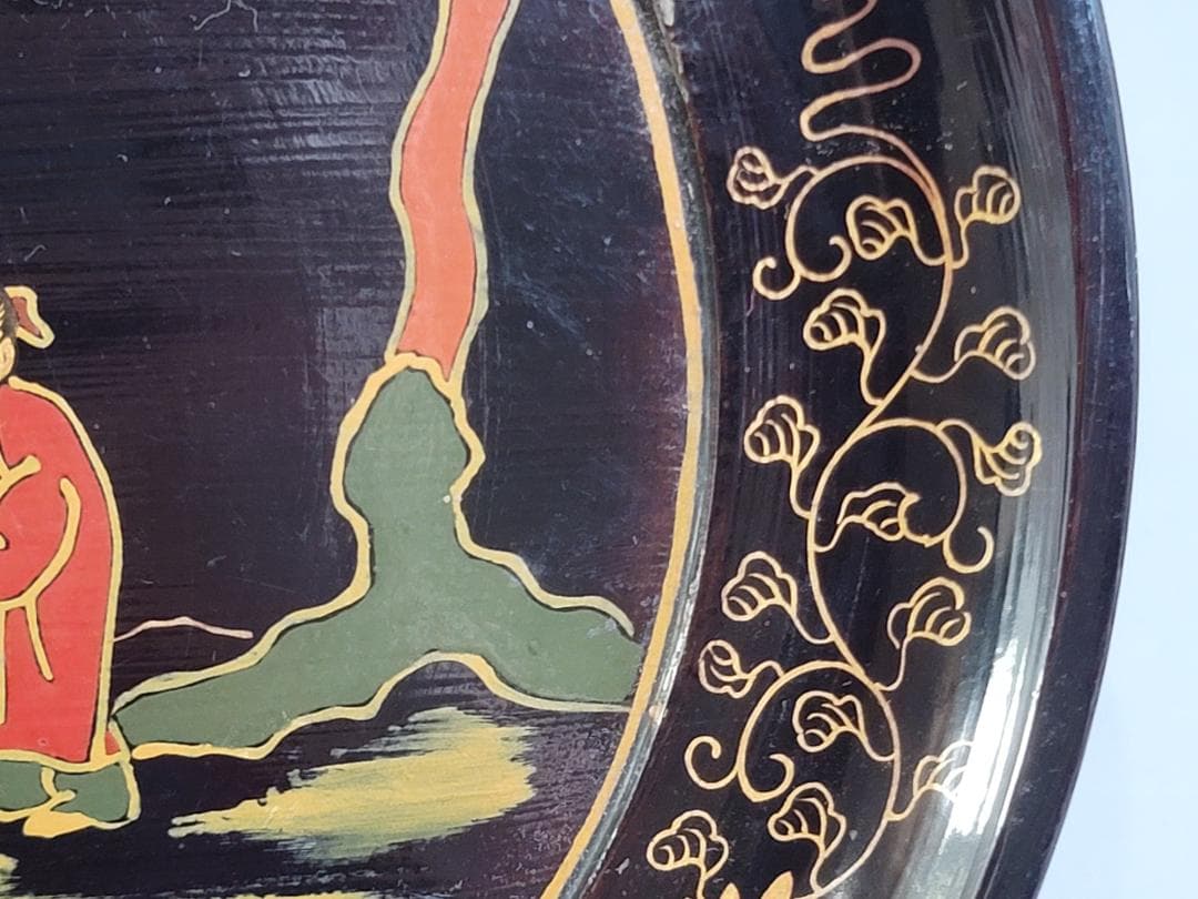 DT344 茶道具 唐物 色絵人物紋 菓子盆 中国 古美術