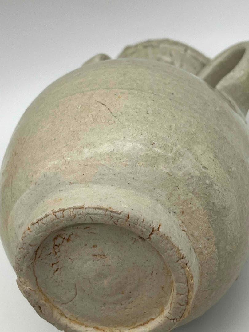 宋時代 湖田窯 青磁双系執壺 青白釉 水注 水指 水差し 茶壺　酒器(F-89)