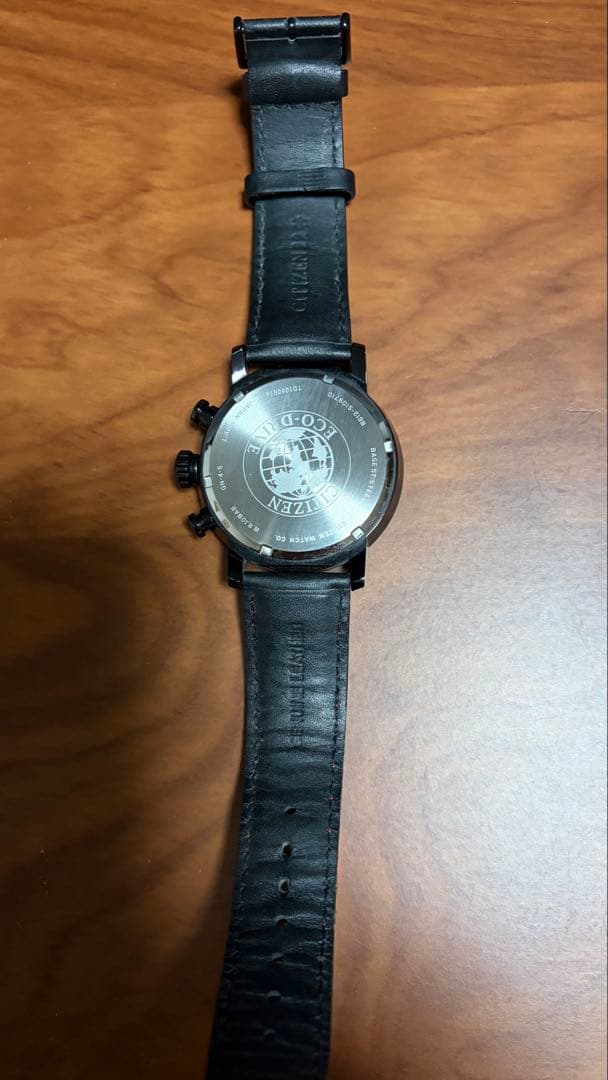 （値下げ可）【CITIZEN】クロノグラフ レザー ブラックバンド 腕時計
