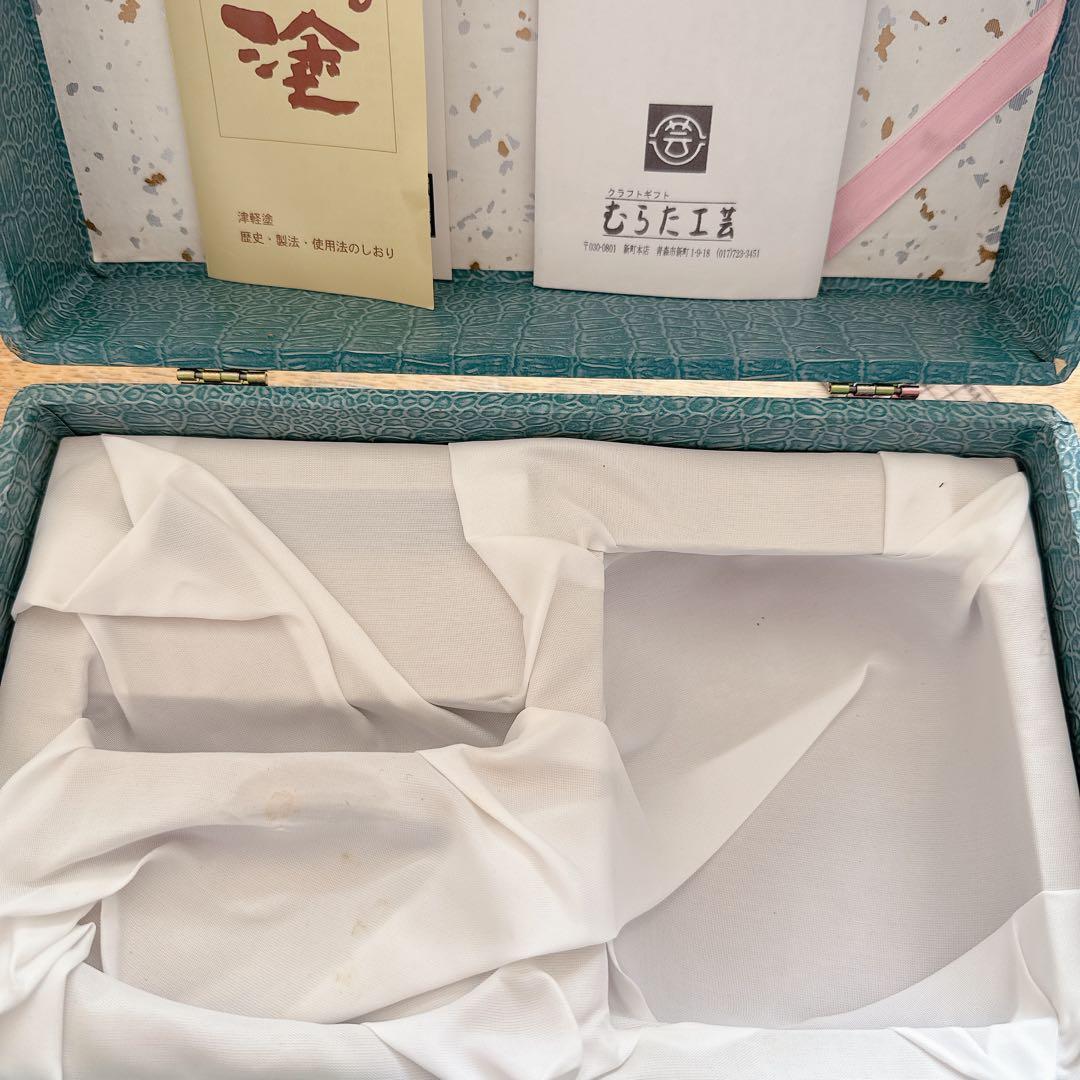 未使用✨つがる塗り 漆器 黒と金の模様 手入れ方法付き 茶道具